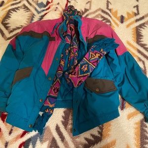 Vintage 90’s winter jacket + matching vintage scarf